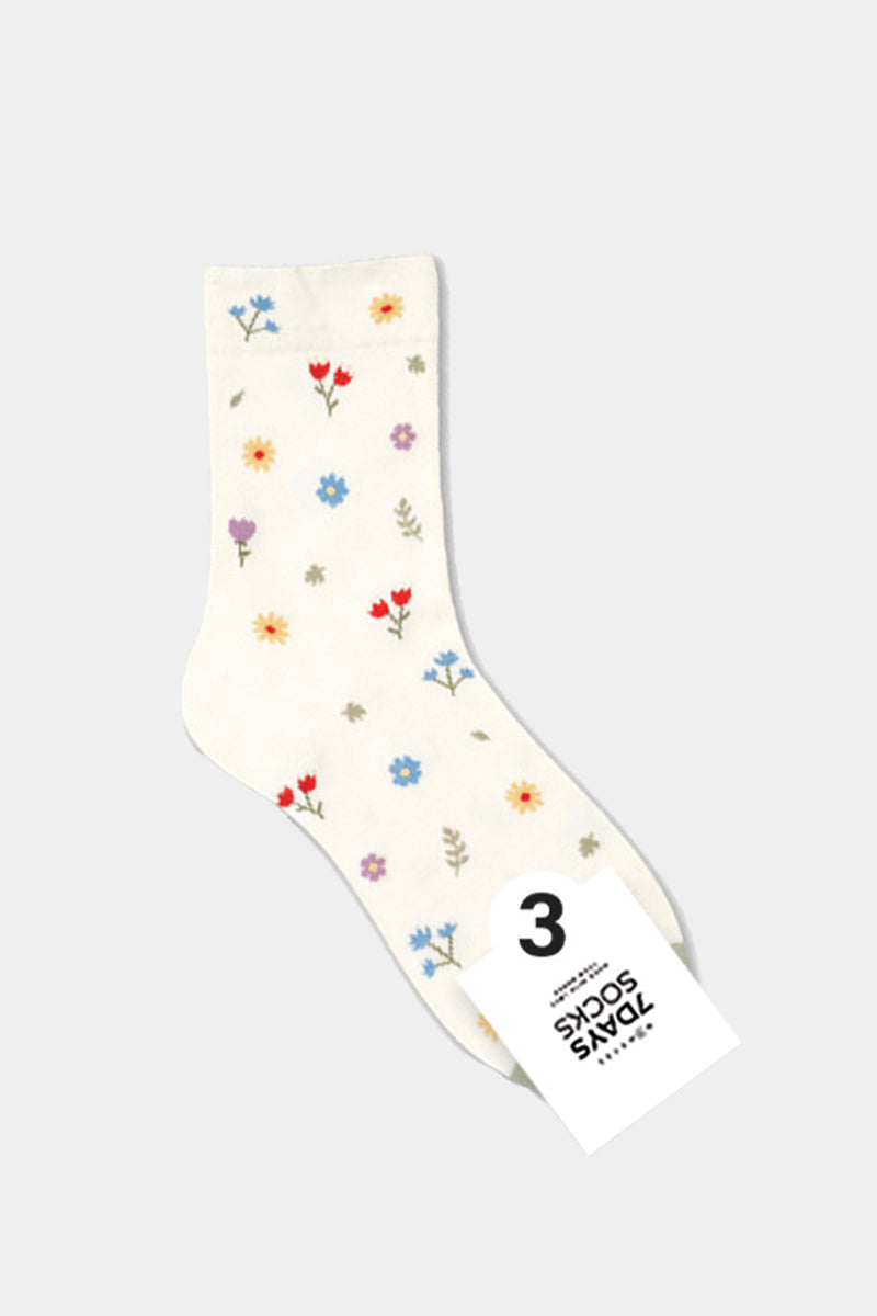 Women's Crew Vintage Small Flower Socks