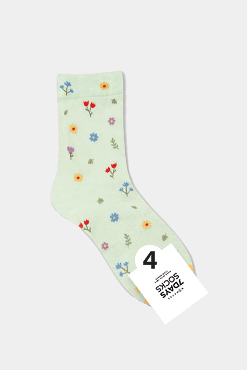 Women's Crew Vintage Small Flower Socks