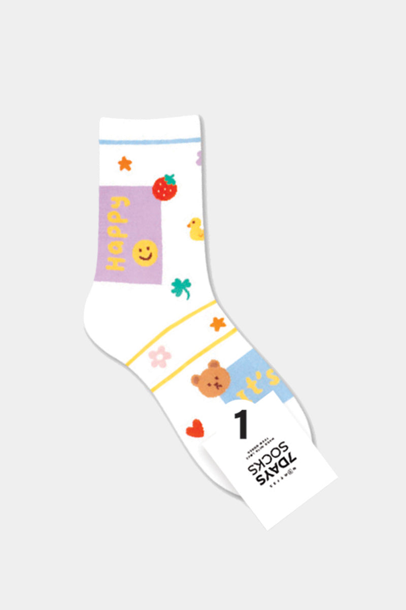 Women's Crew Diary Deco Smile Socks