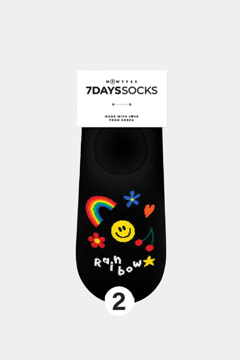 Women's No Show Rainbow Day Socks