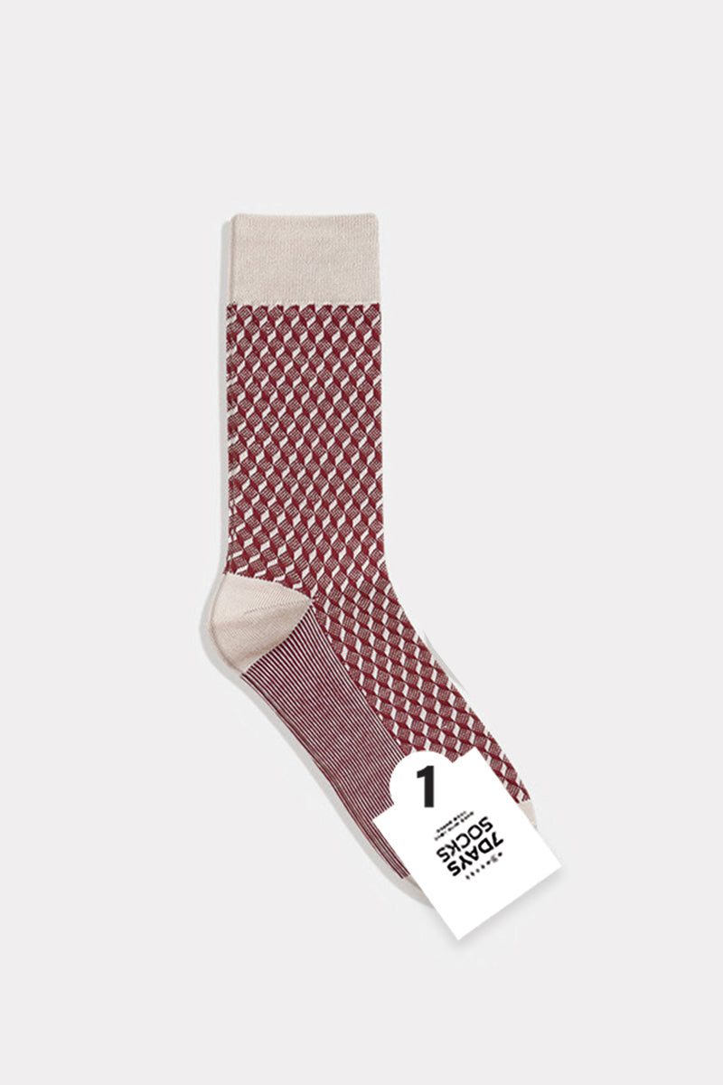 Men's Crew Cube Jacquard Socks