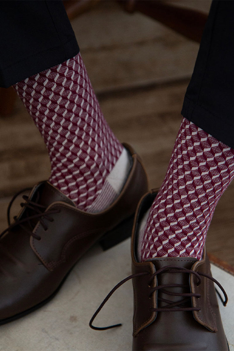Men's Crew Cube Jacquard Socks