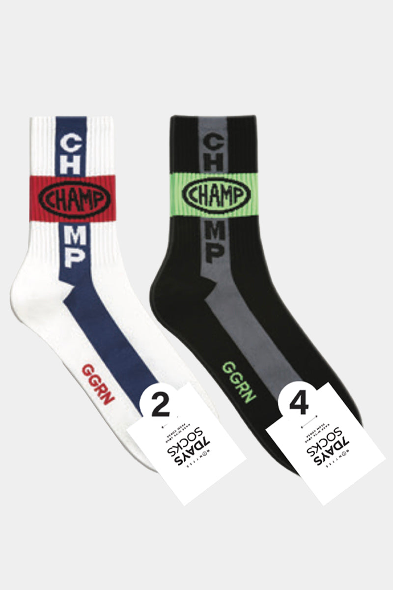 Men's Crew Double Logo Champ Socks
