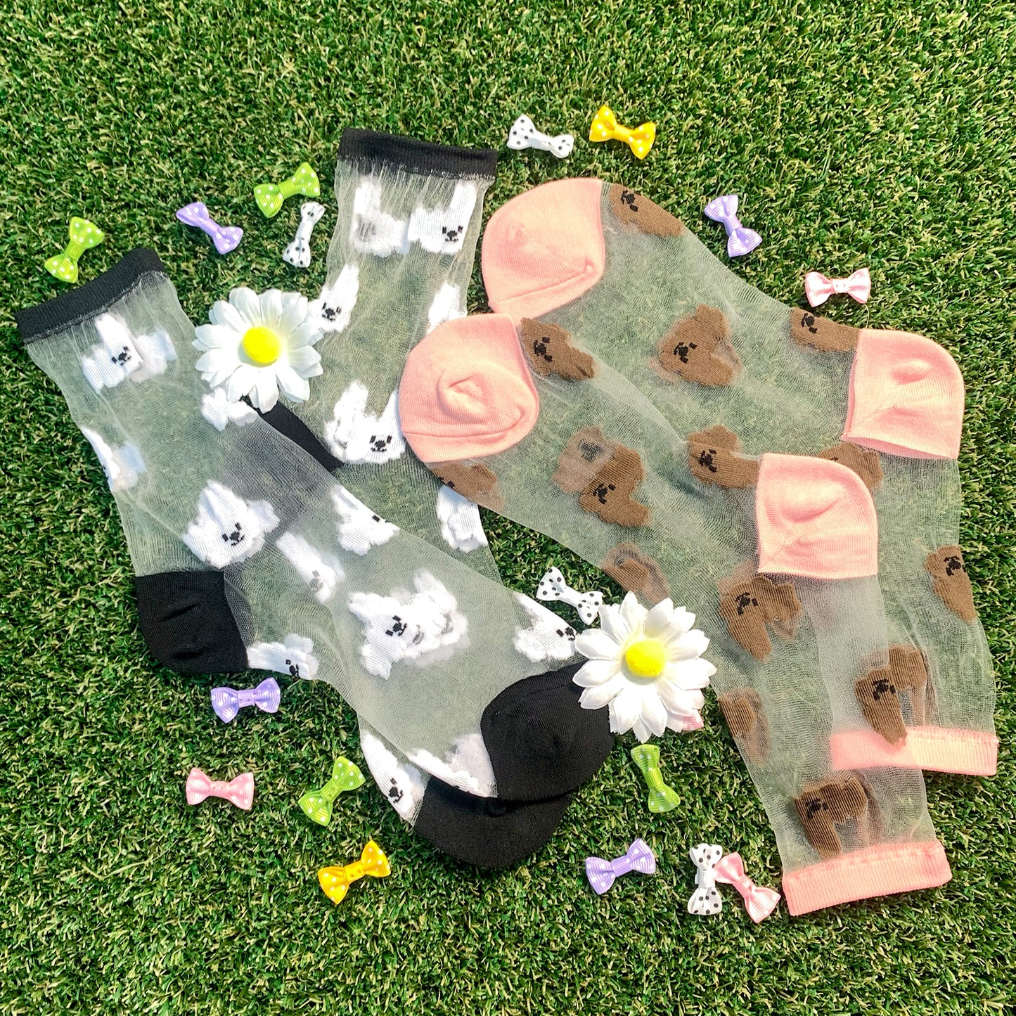 Women's Crew See-Through Cloud Socks