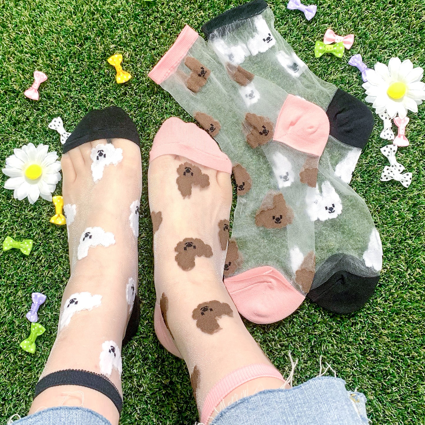 Women's Crew See-Through Cloud Socks