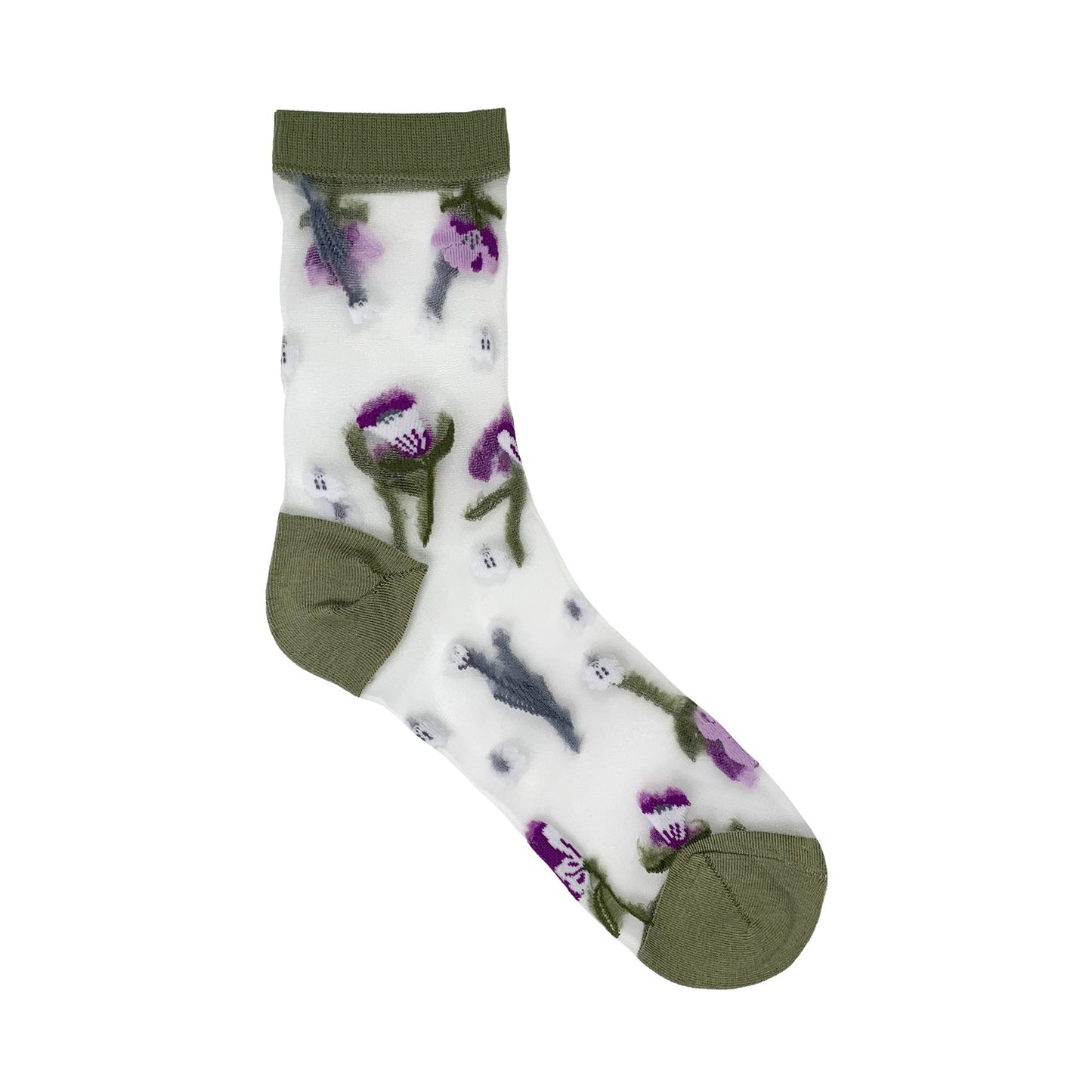 Women's Crew See-Through Spring Garden Socks