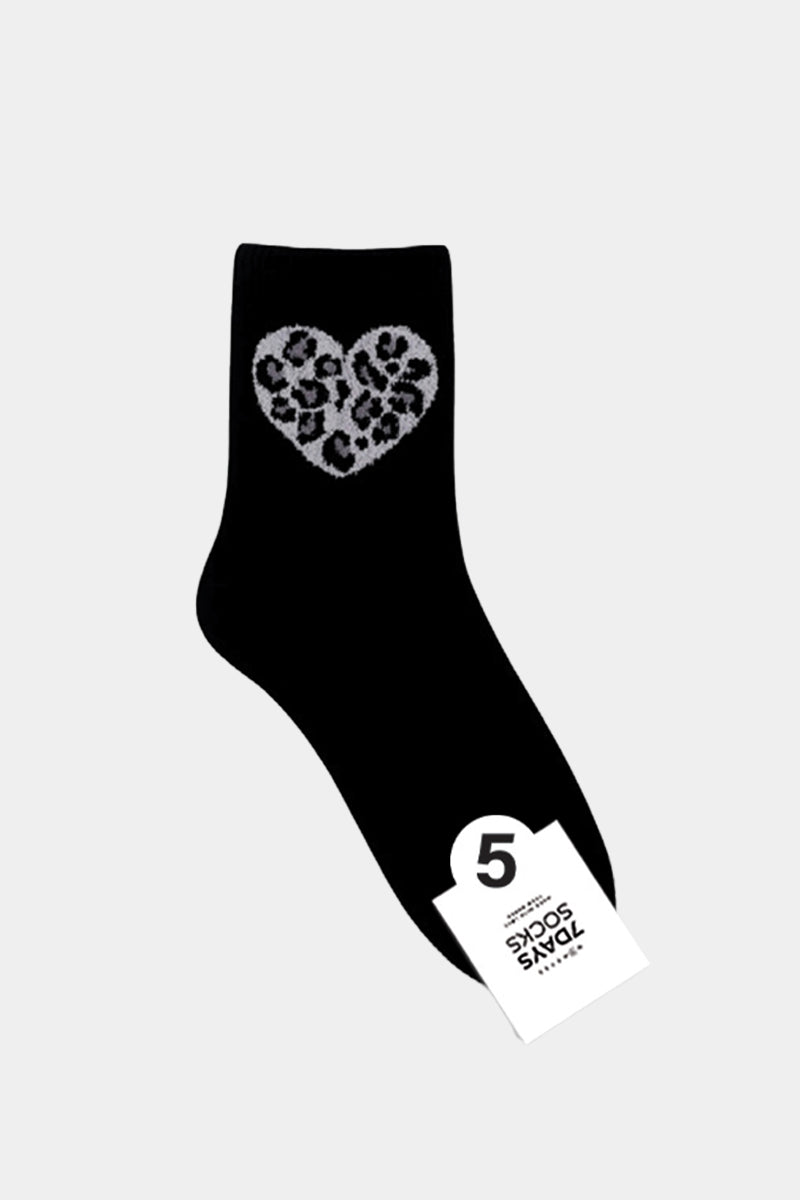 Women's Crew Fluffy Leopard Print Socks