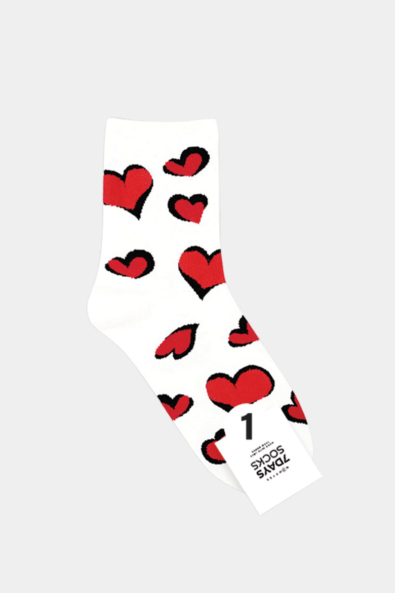 Women's Crew Leopard Heart Socks