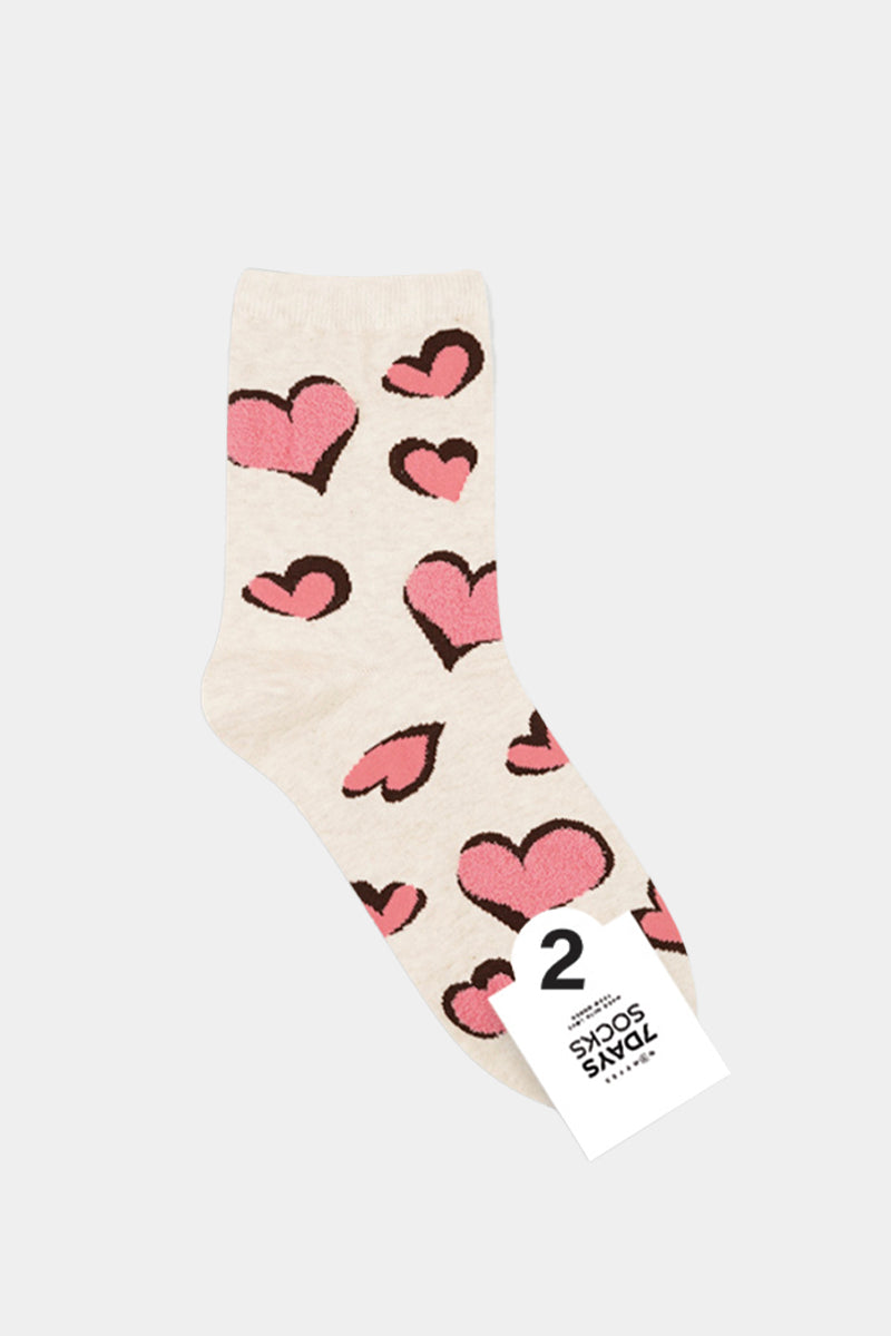 Women's Crew Leopard Heart Socks