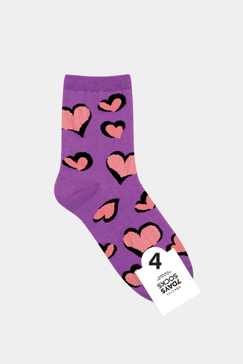Women's Crew Leopard Heart Socks