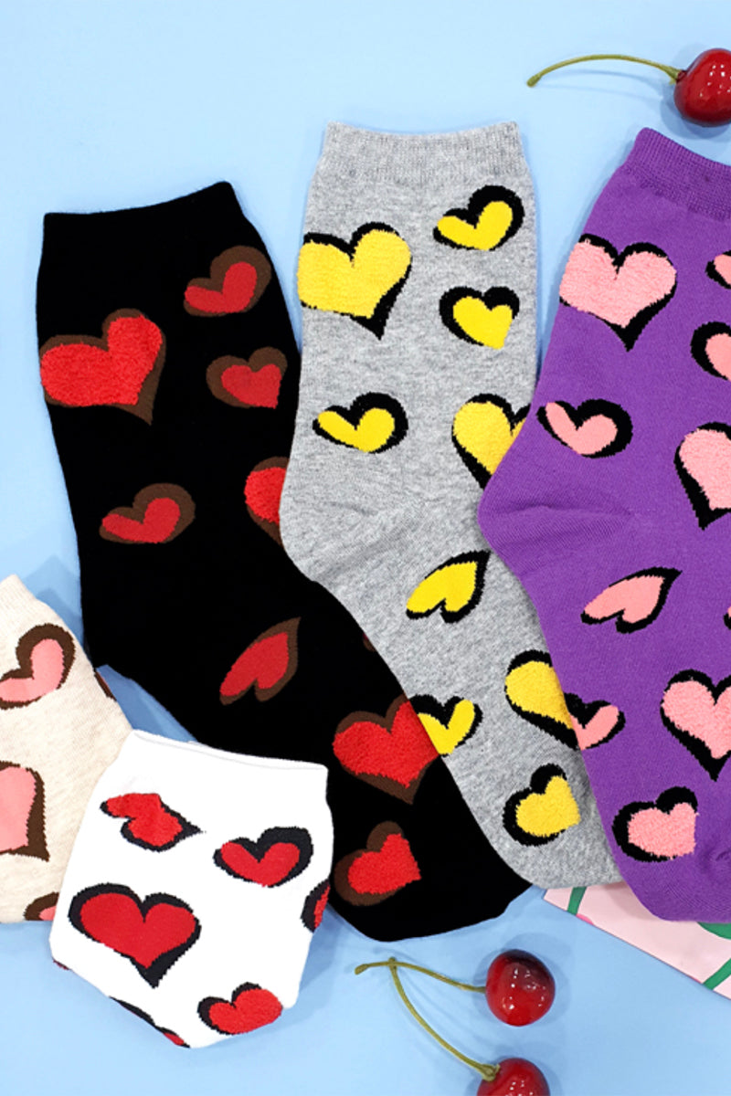 Women's Crew Leopard Heart Socks