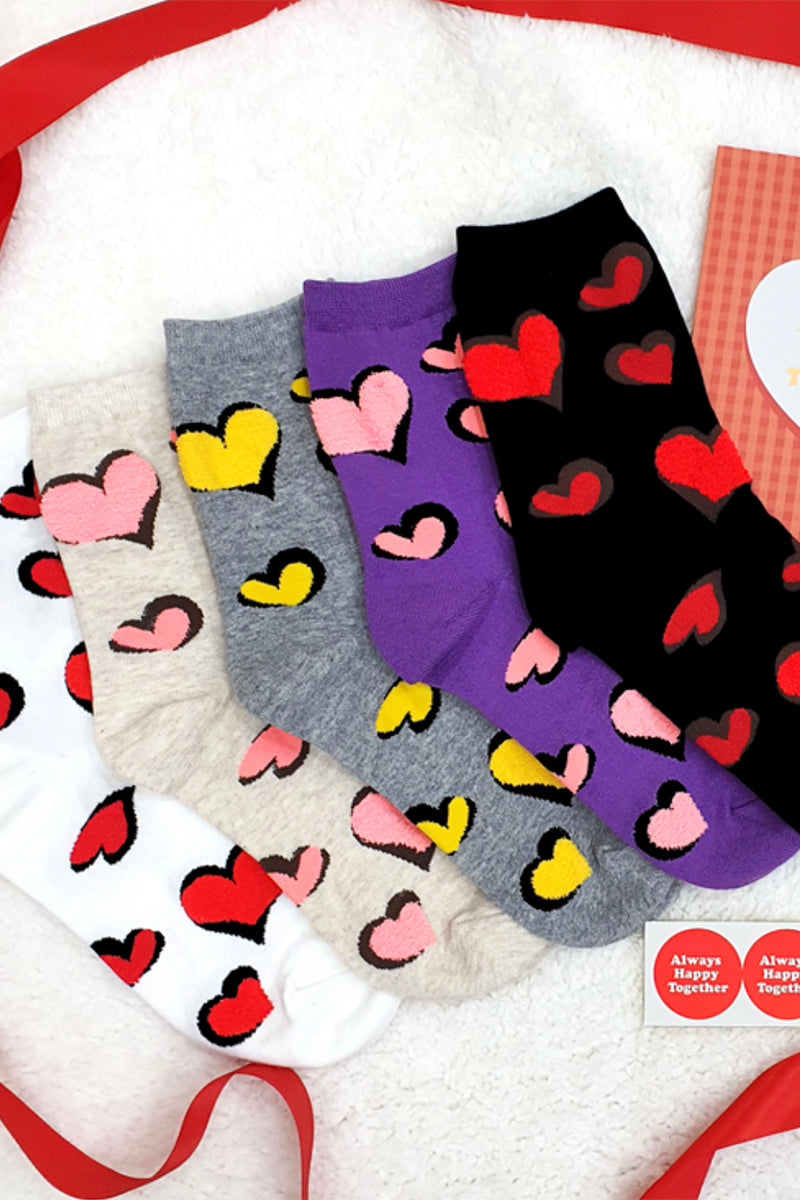 Women's Crew Leopard Heart Socks
