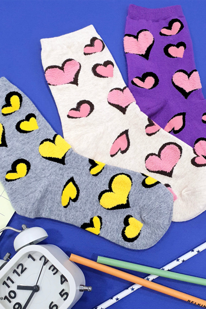 Women's Crew Leopard Heart Socks