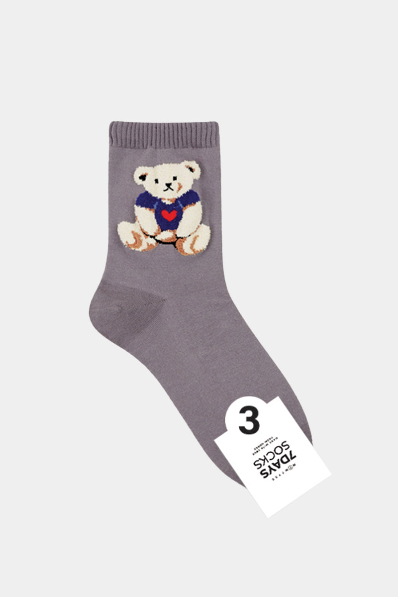 Women's Crew T-shirt Bear Socks