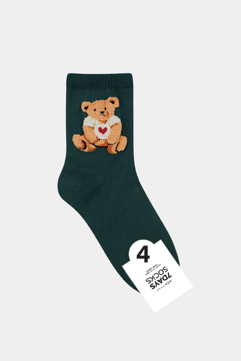 Women's Crew T-shirt Bear Socks