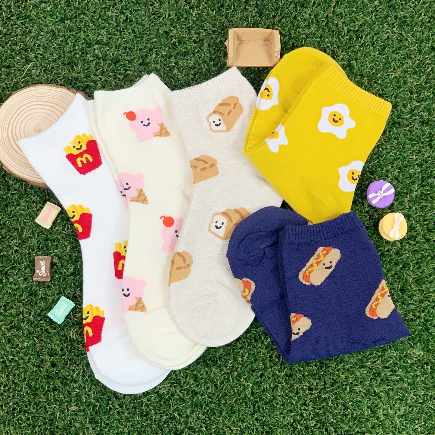 Women's Ankle Happy Food Socks