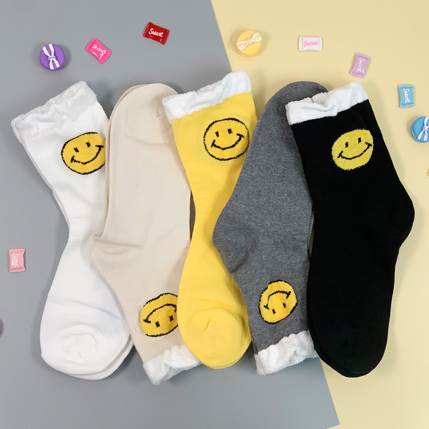 Women's Crew Happy Smile Socks