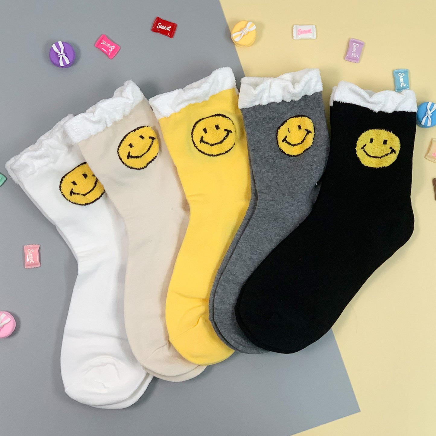 Women's Crew Happy Smile Socks