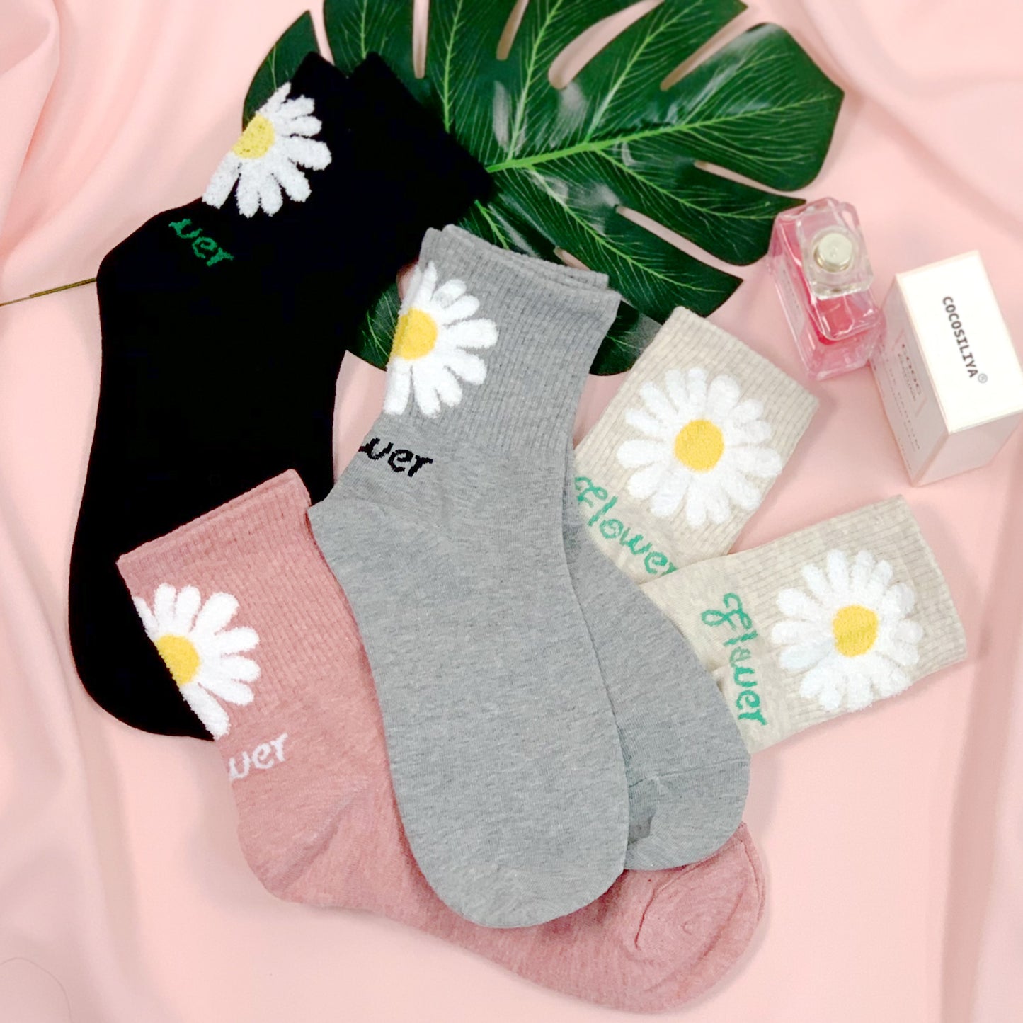 Women's Crew Blooming Flower Socks