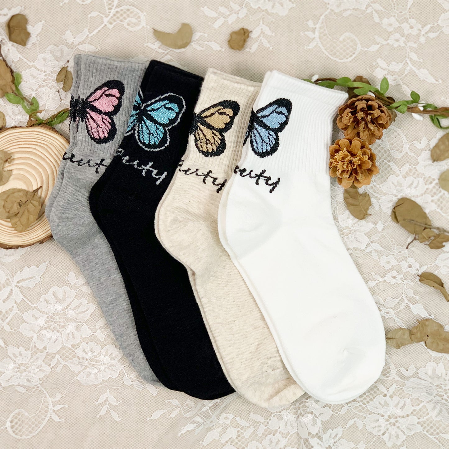Women's Crew Twinkle Beauty Socks