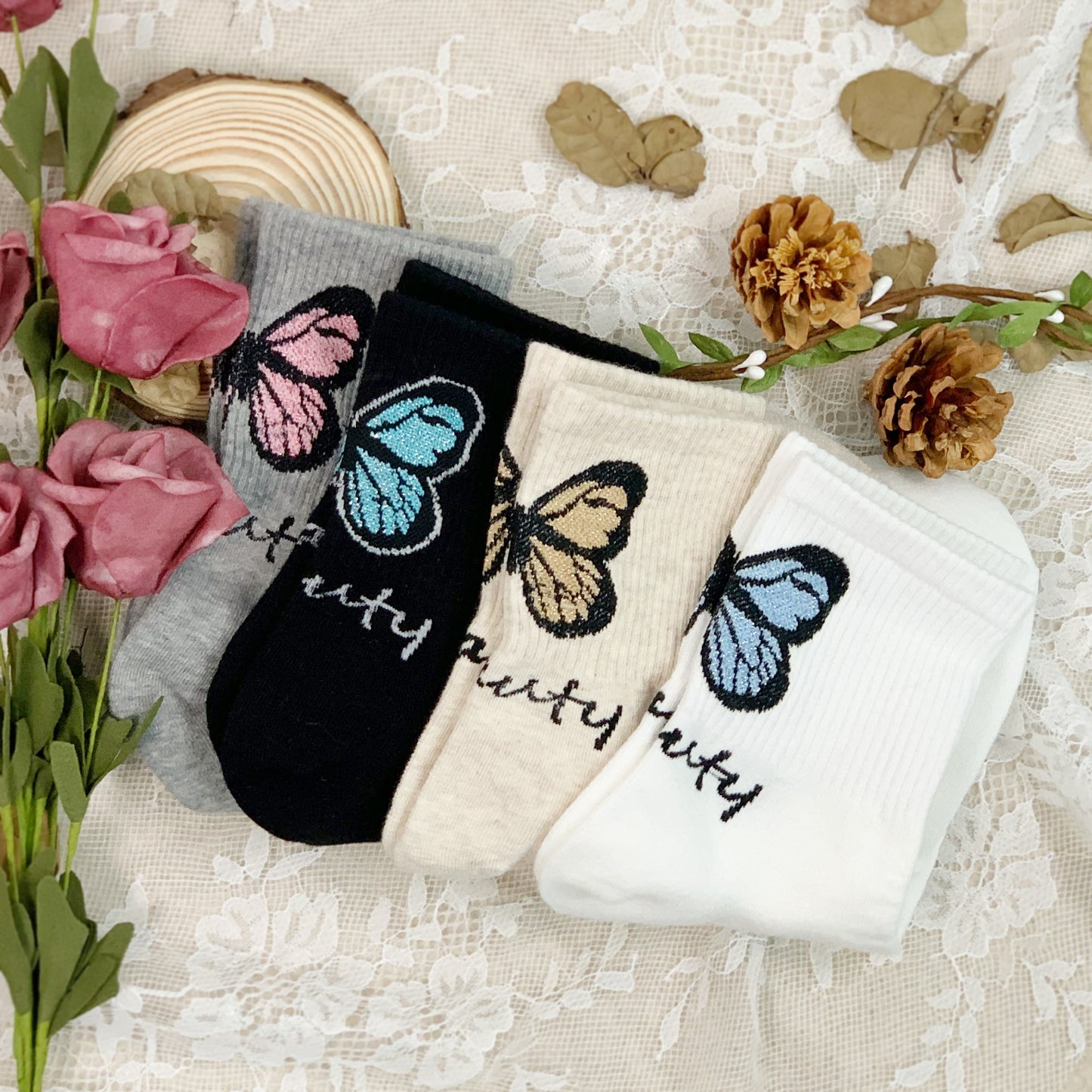 Women's Crew Twinkle Beauty Socks