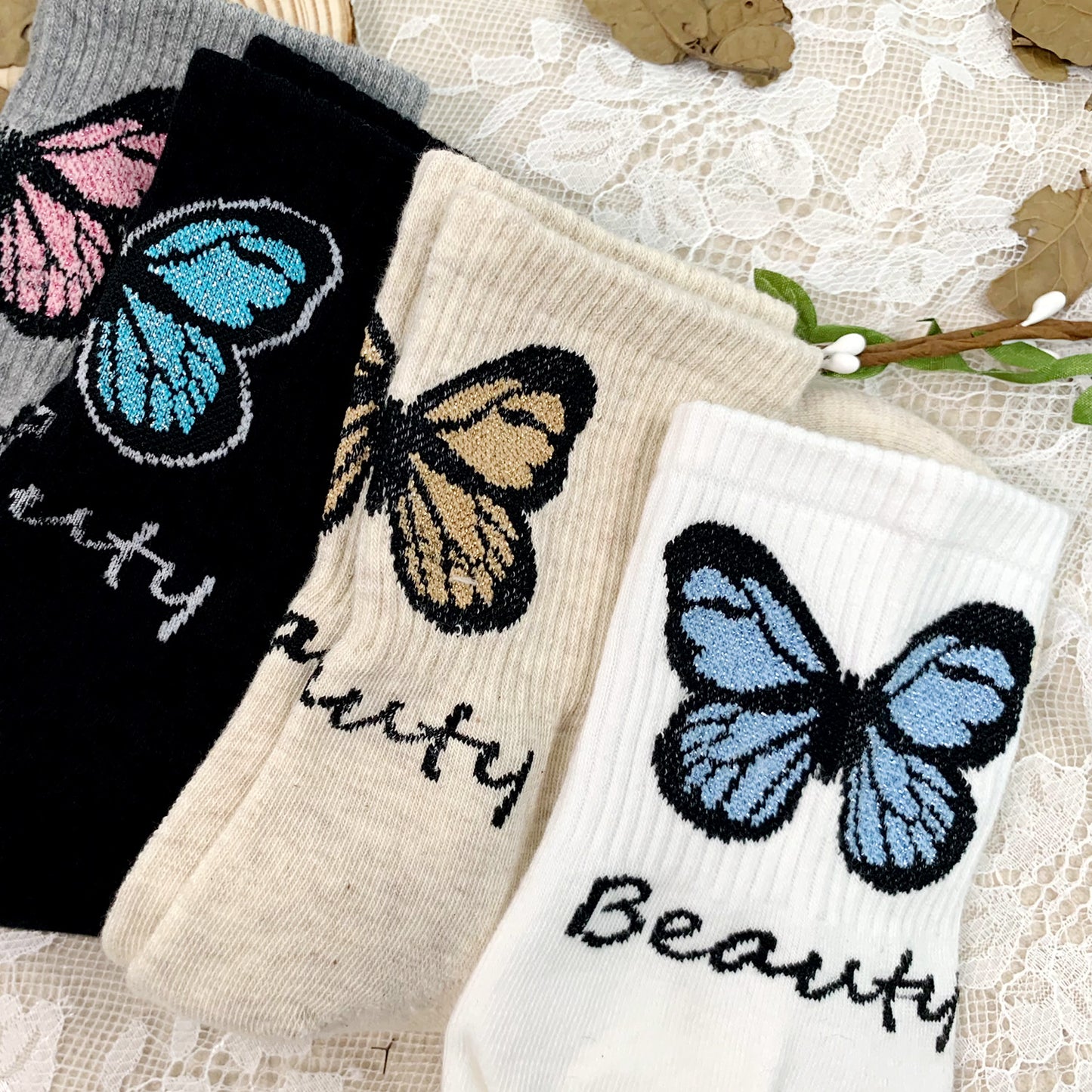Women's Crew Twinkle Beauty Socks