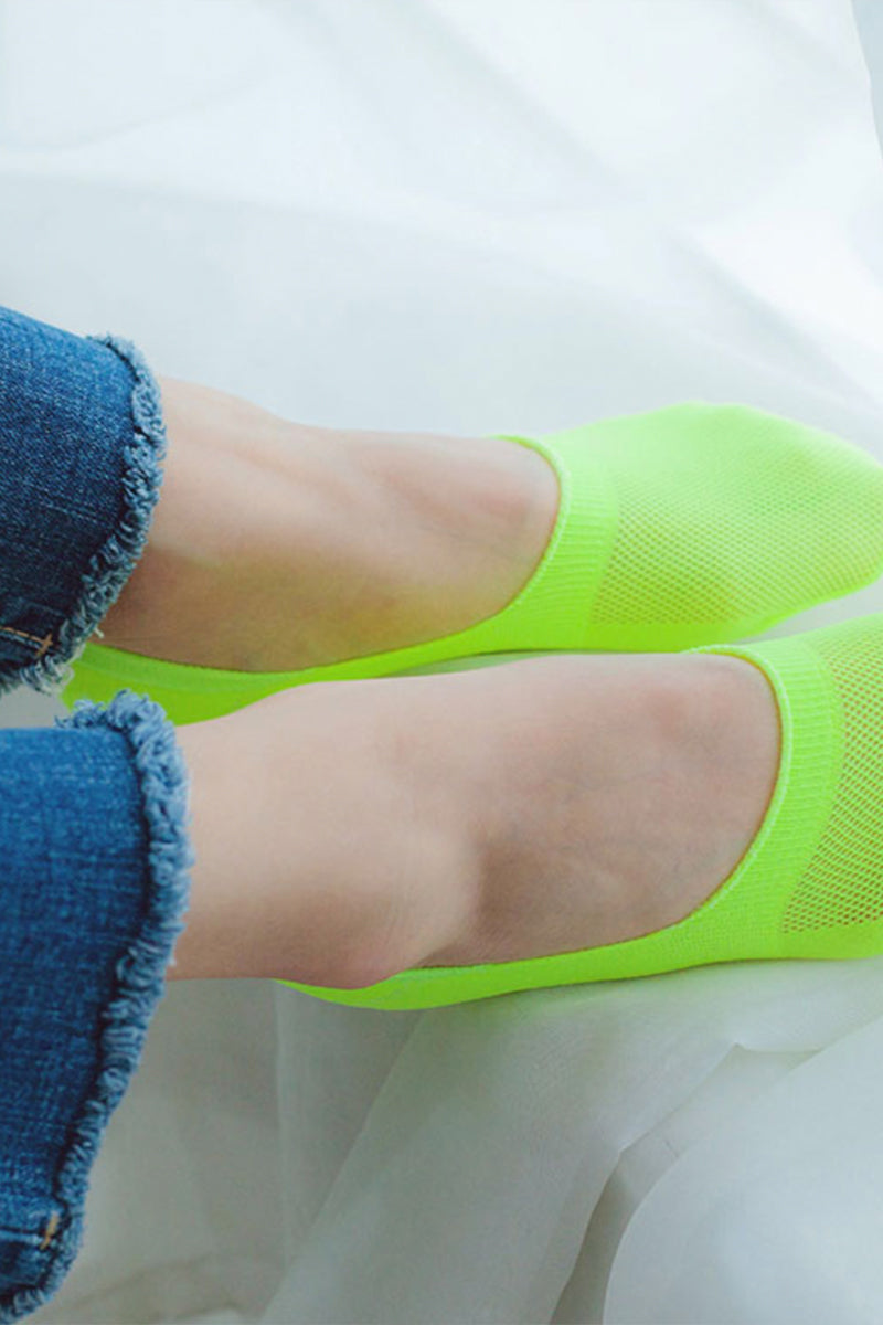 Women's No Show Neon Mesh See-Through Socks