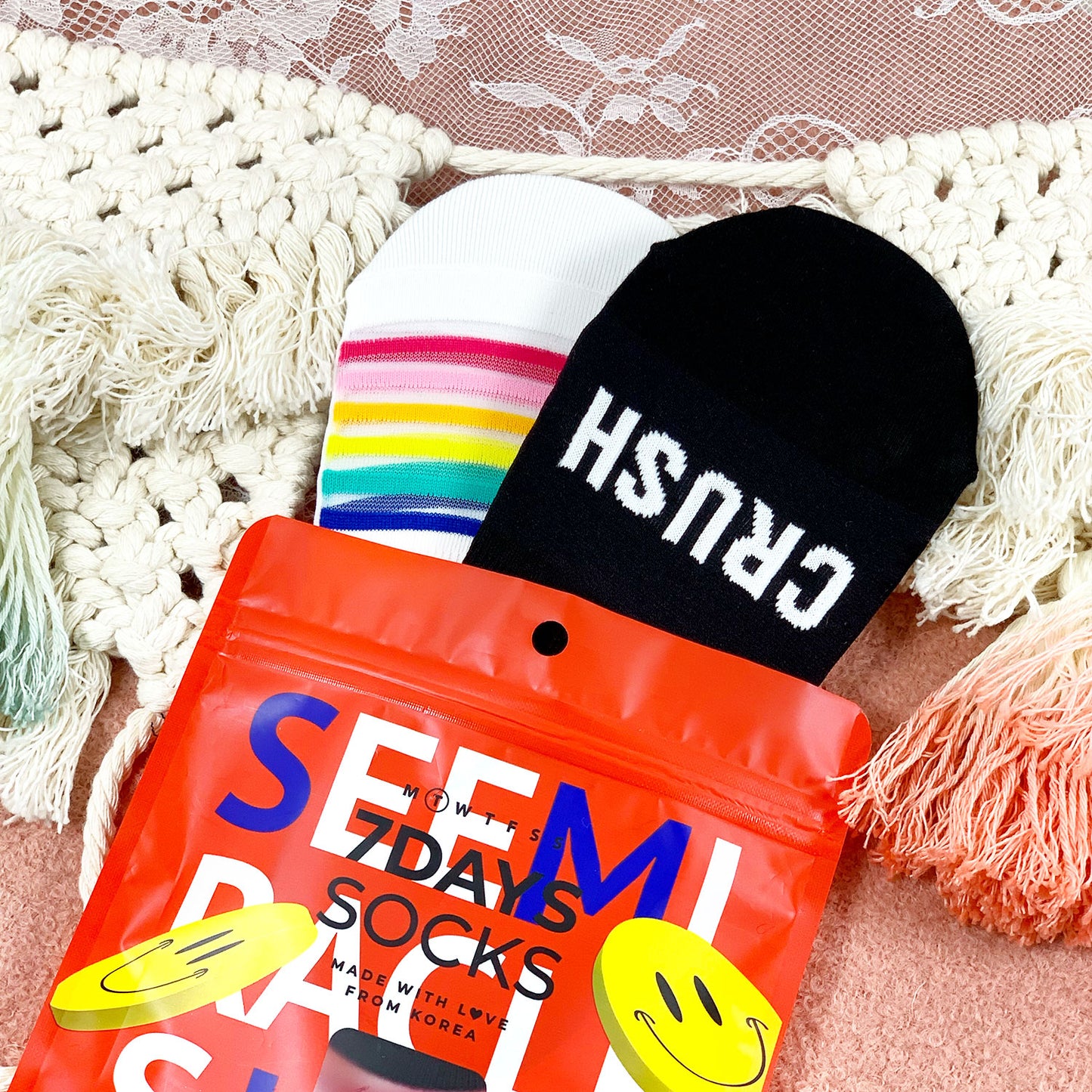 Women's No Show Crush Rainbow Socks