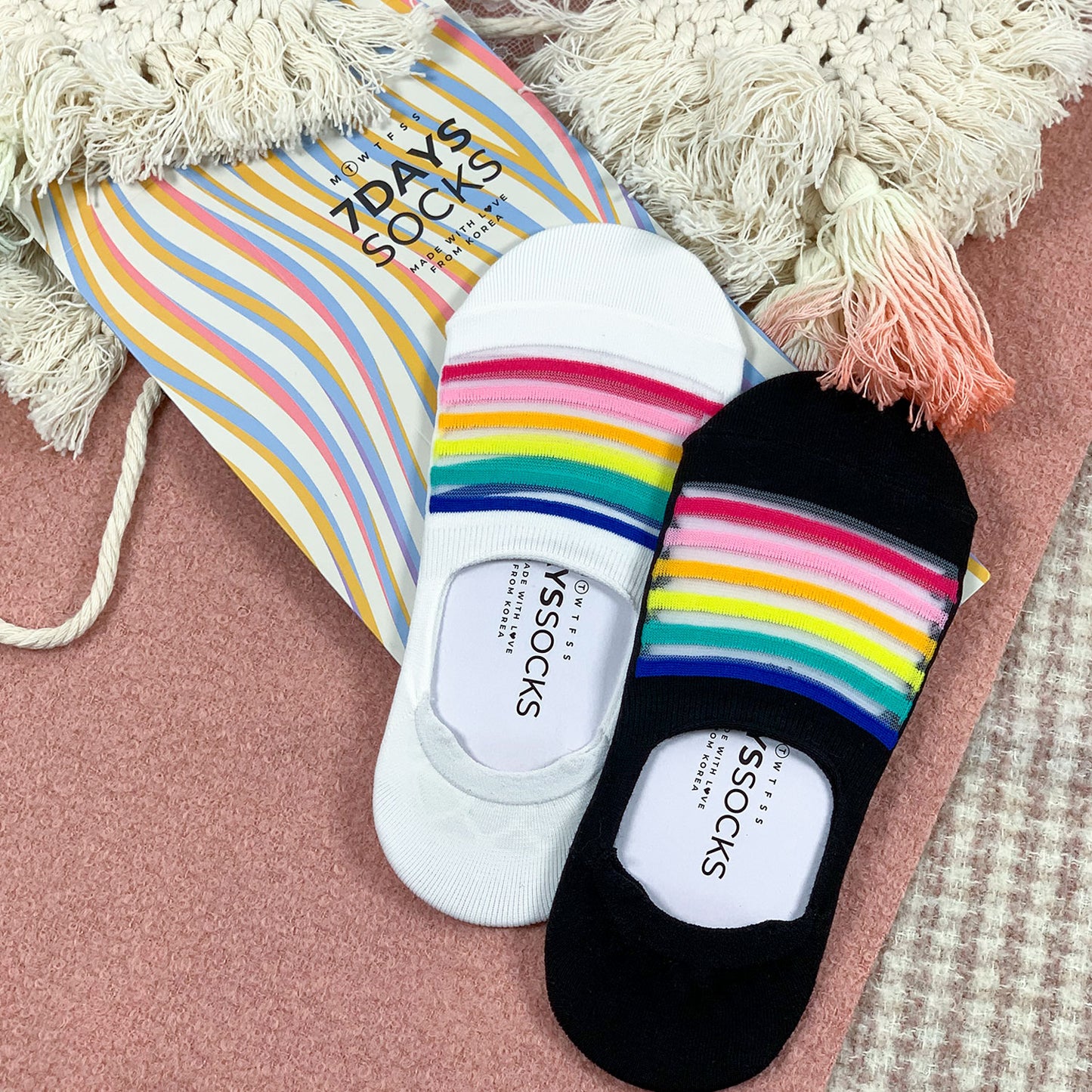 Women's No Show Crush Rainbow Socks