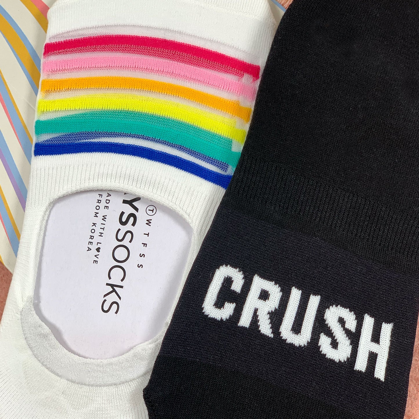 Women's No Show Crush Rainbow Socks