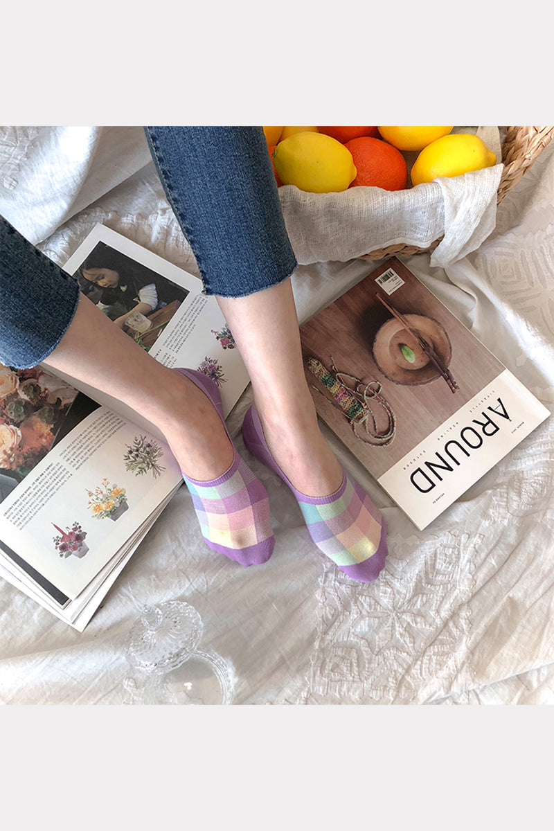 Women's No Show Check X Check Socks