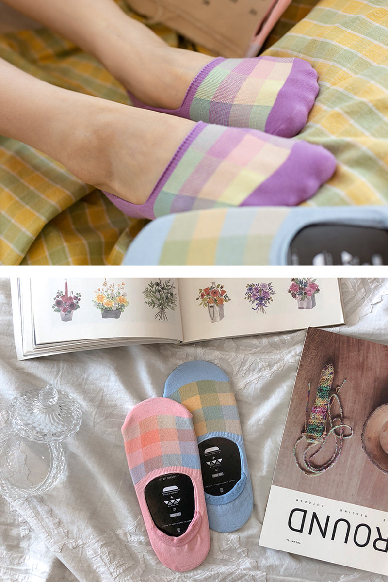 Women's No Show Check X Check Socks