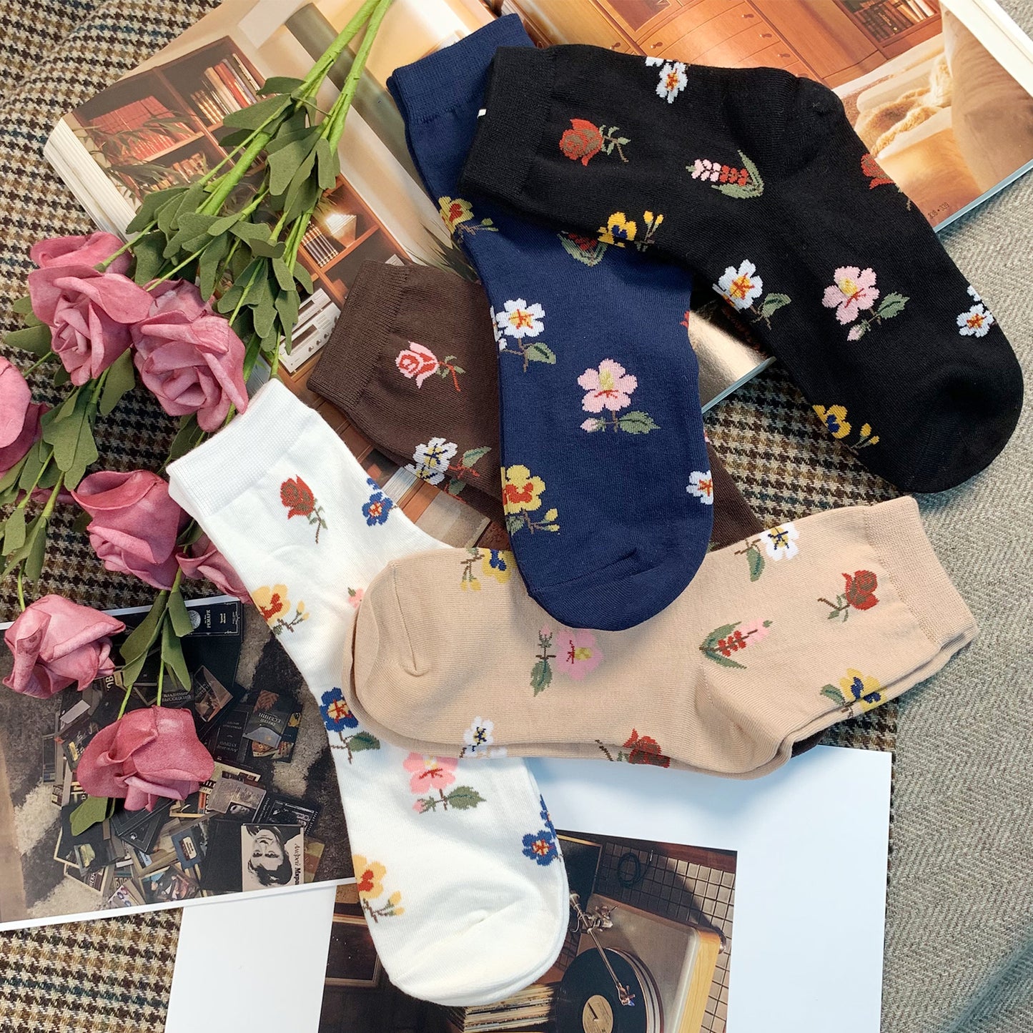 Women's Crew Flower Garden Socks