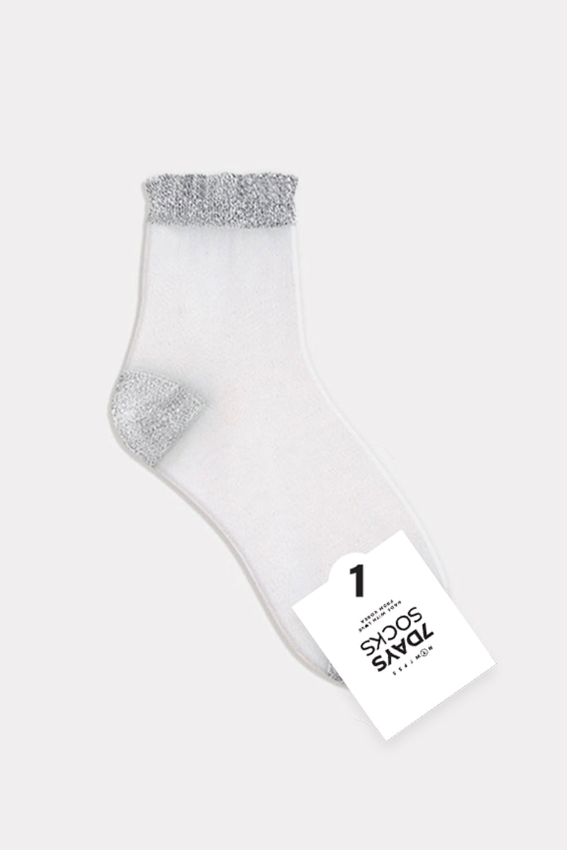 Women's Crew See-Through Glitter Socks