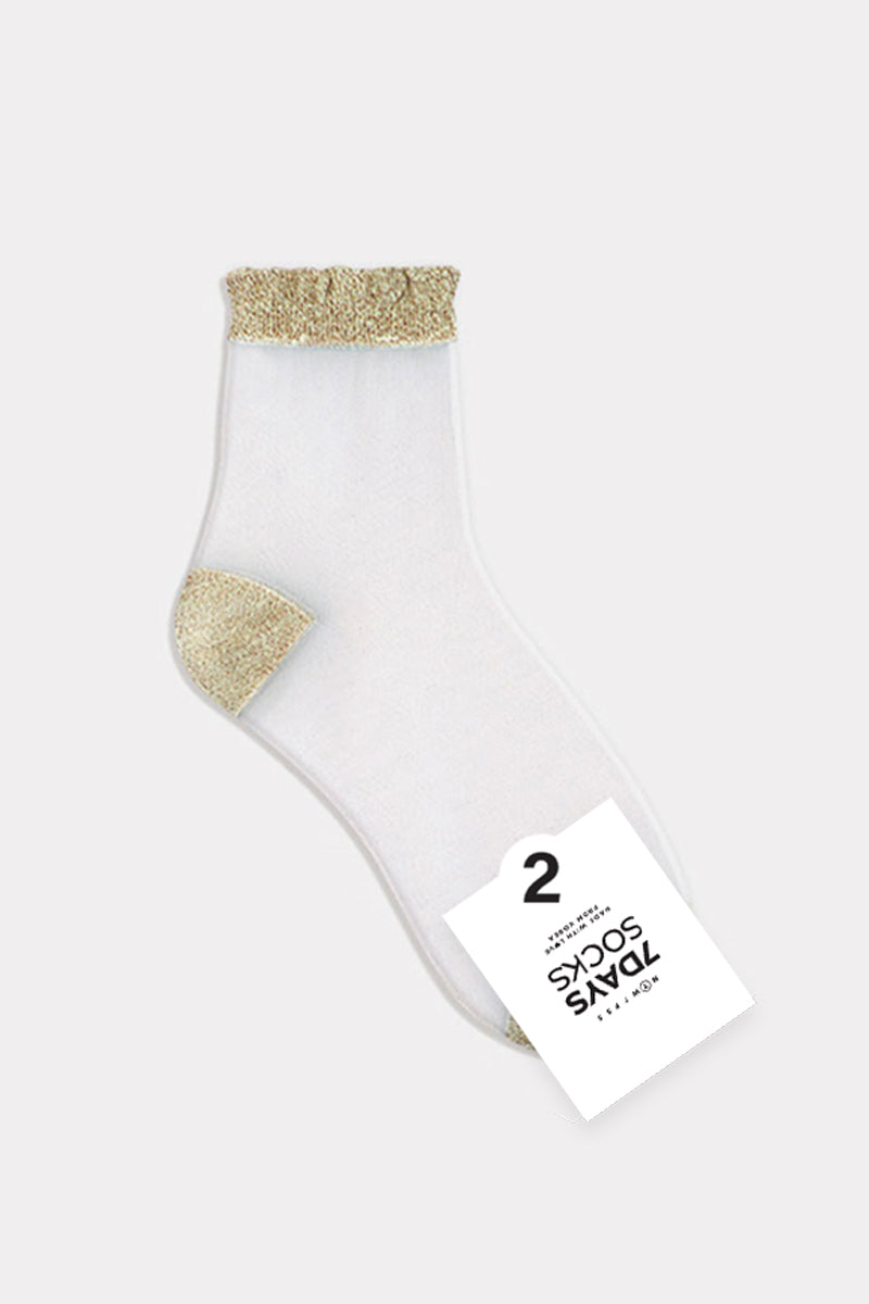 Women's Crew See-Through Glitter Socks