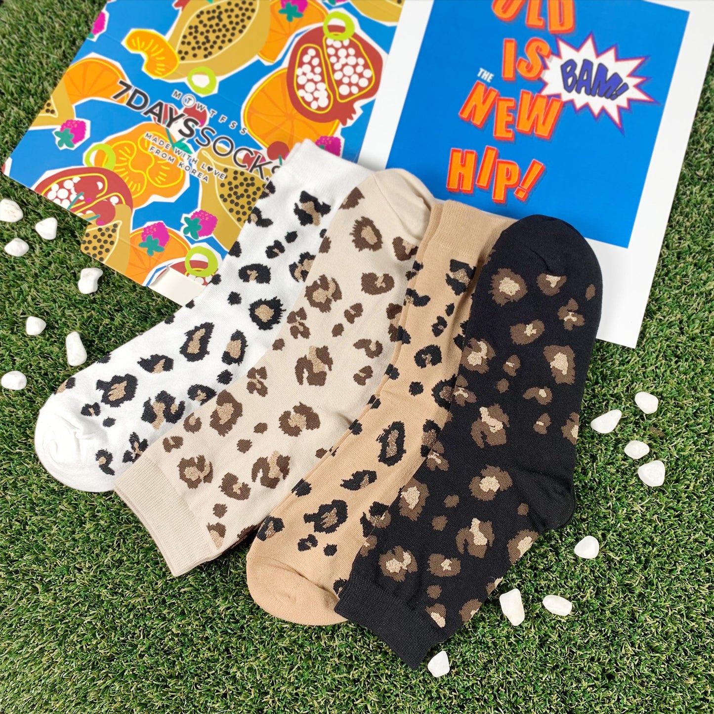 Women's Crew Lurex Leopard Socks