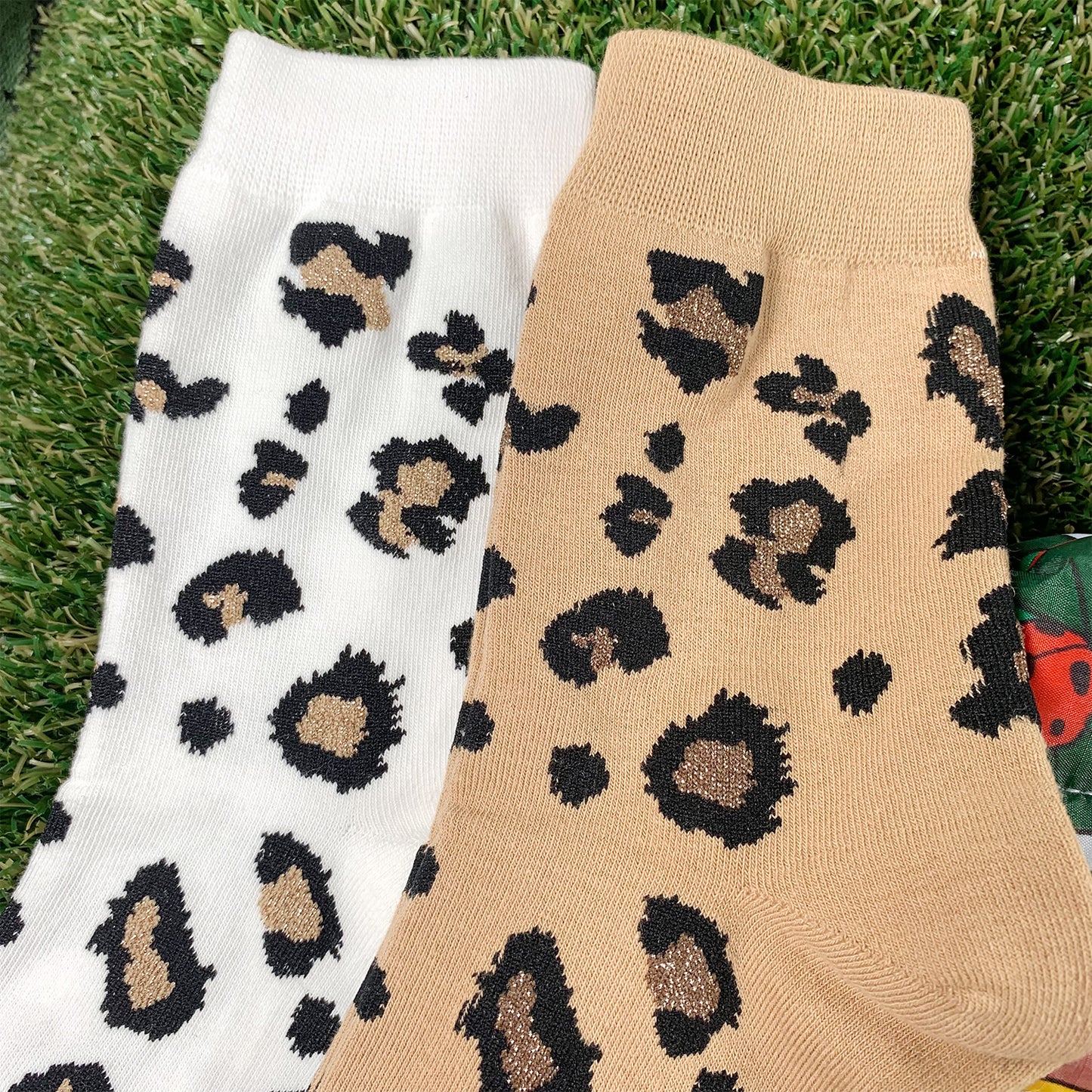 Women's Crew Lurex Leopard Socks