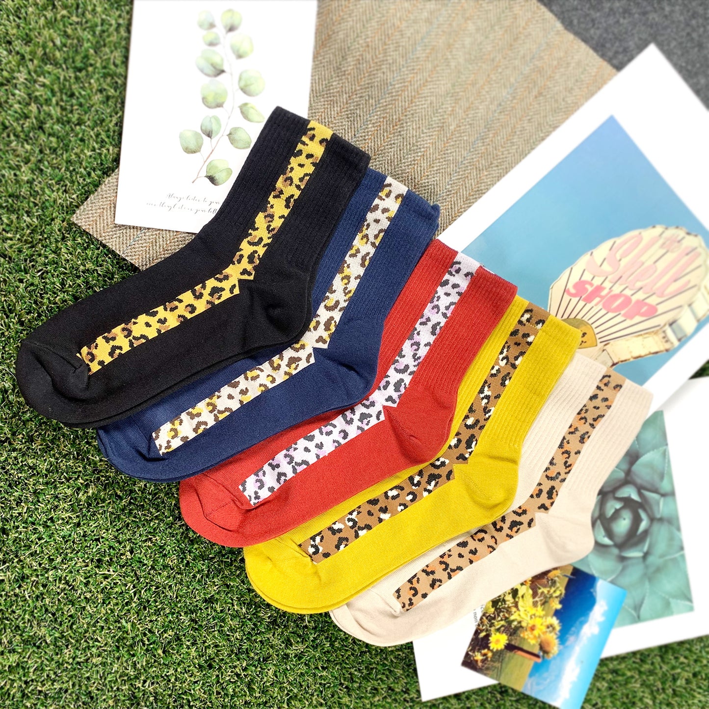 Women's Crew Leopard Line Socks