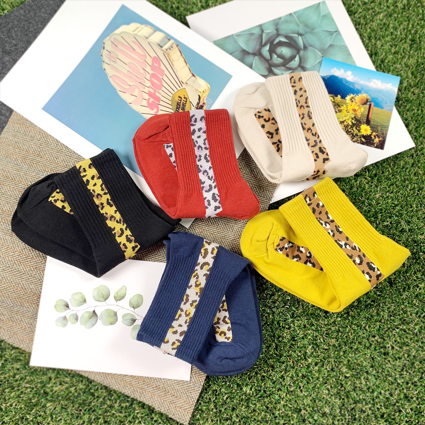 Women's Crew Leopard Line Socks