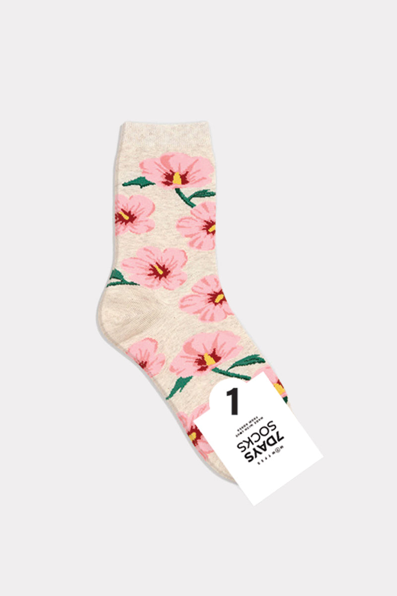 Women's Crew Real Flower Socks
