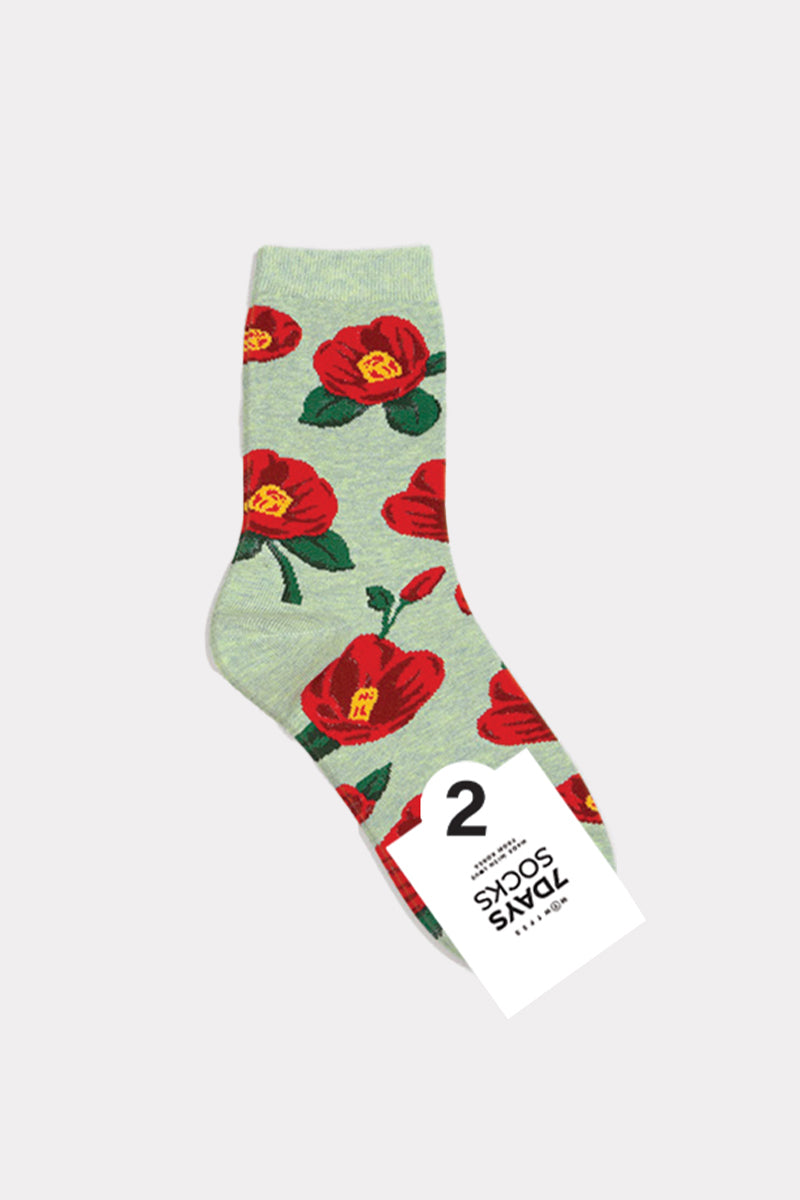 Women's Crew Real Flower Socks