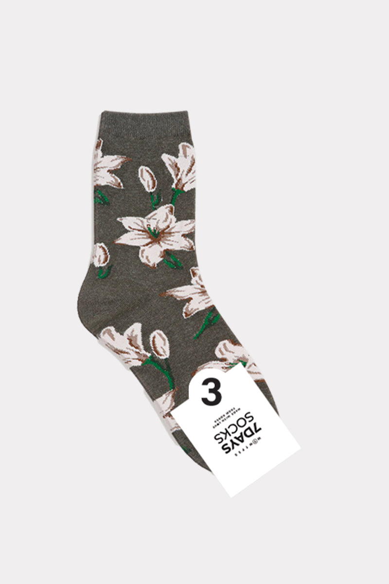 Women's Crew Real Flower Socks