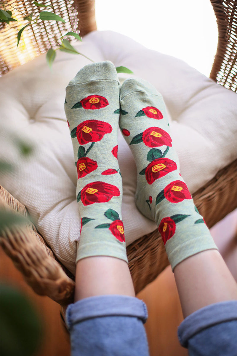 Women's Crew Real Flower Socks