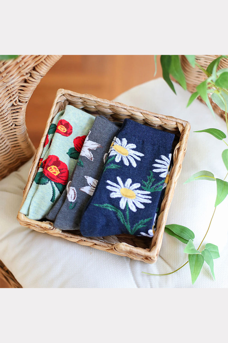 Women's Crew Real Flower Socks