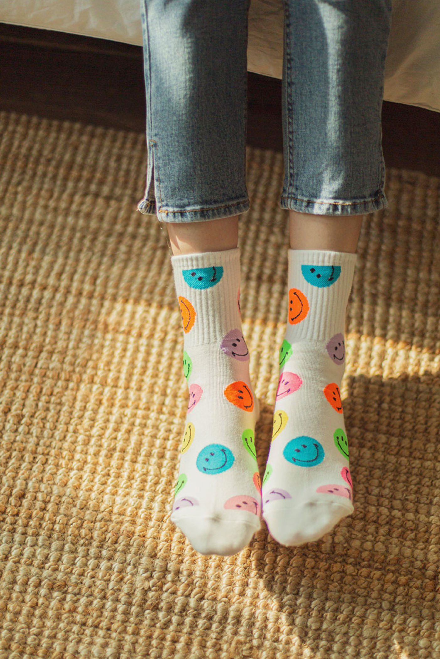 Women's Crew Smile Pattern Socks