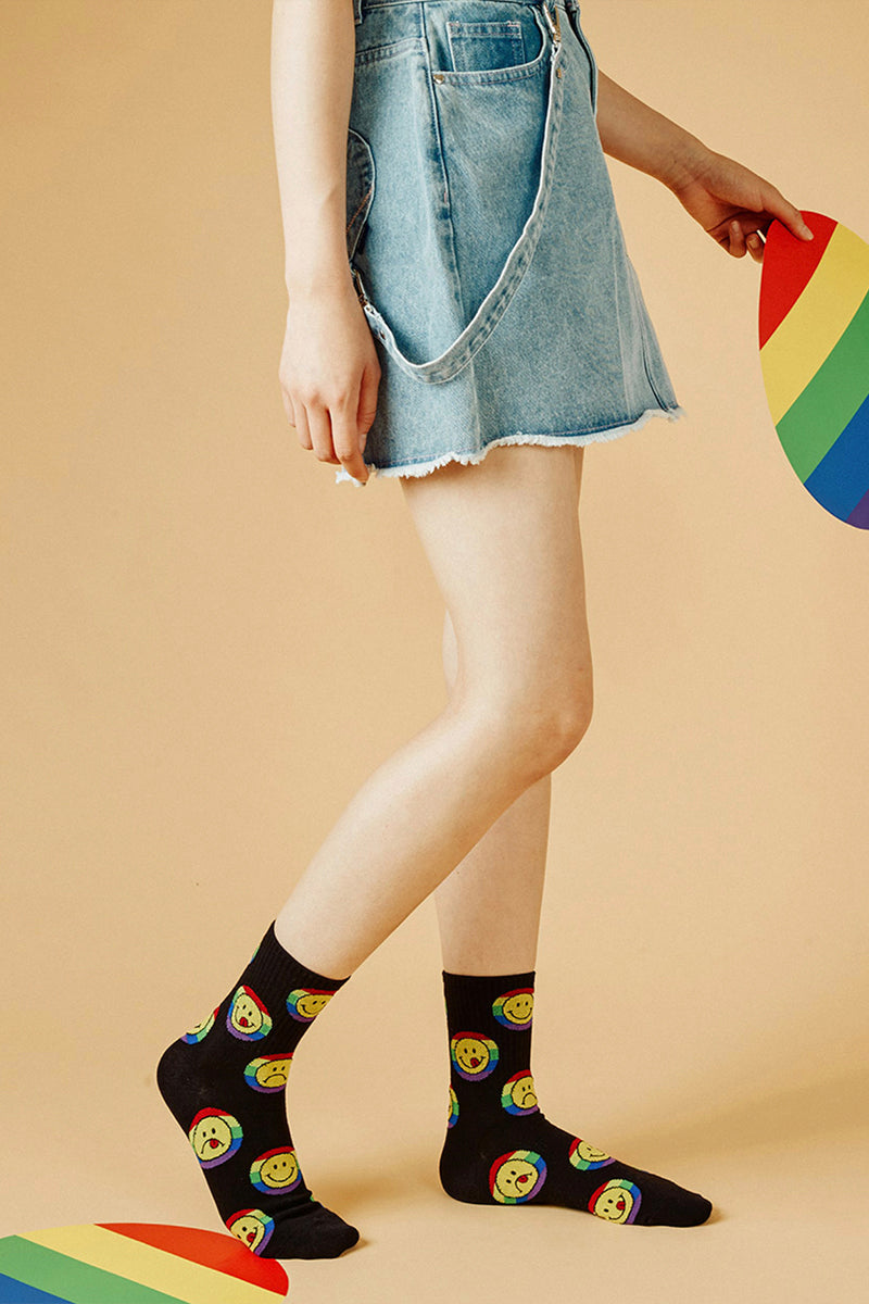 Women's Crew Smile Rainbow Socks