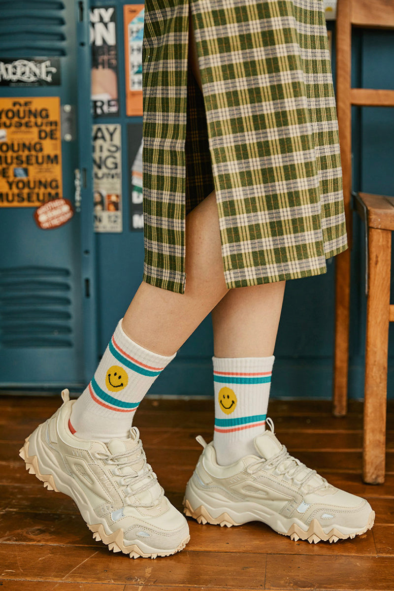 Women's Crew Vivid Smile Checkerboard Socks