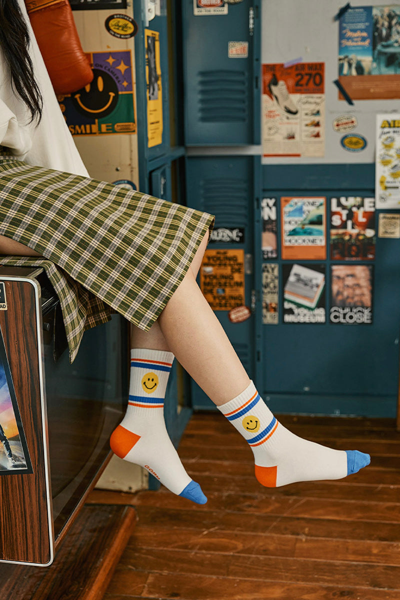 Women's Crew Vivid Smile Checkerboard Socks