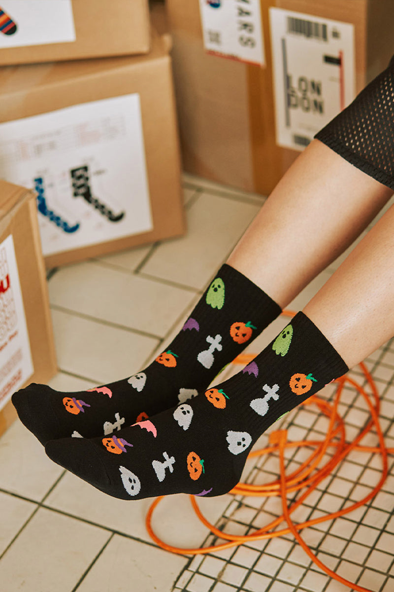 Women's Crew Halloween Emoticon Socks