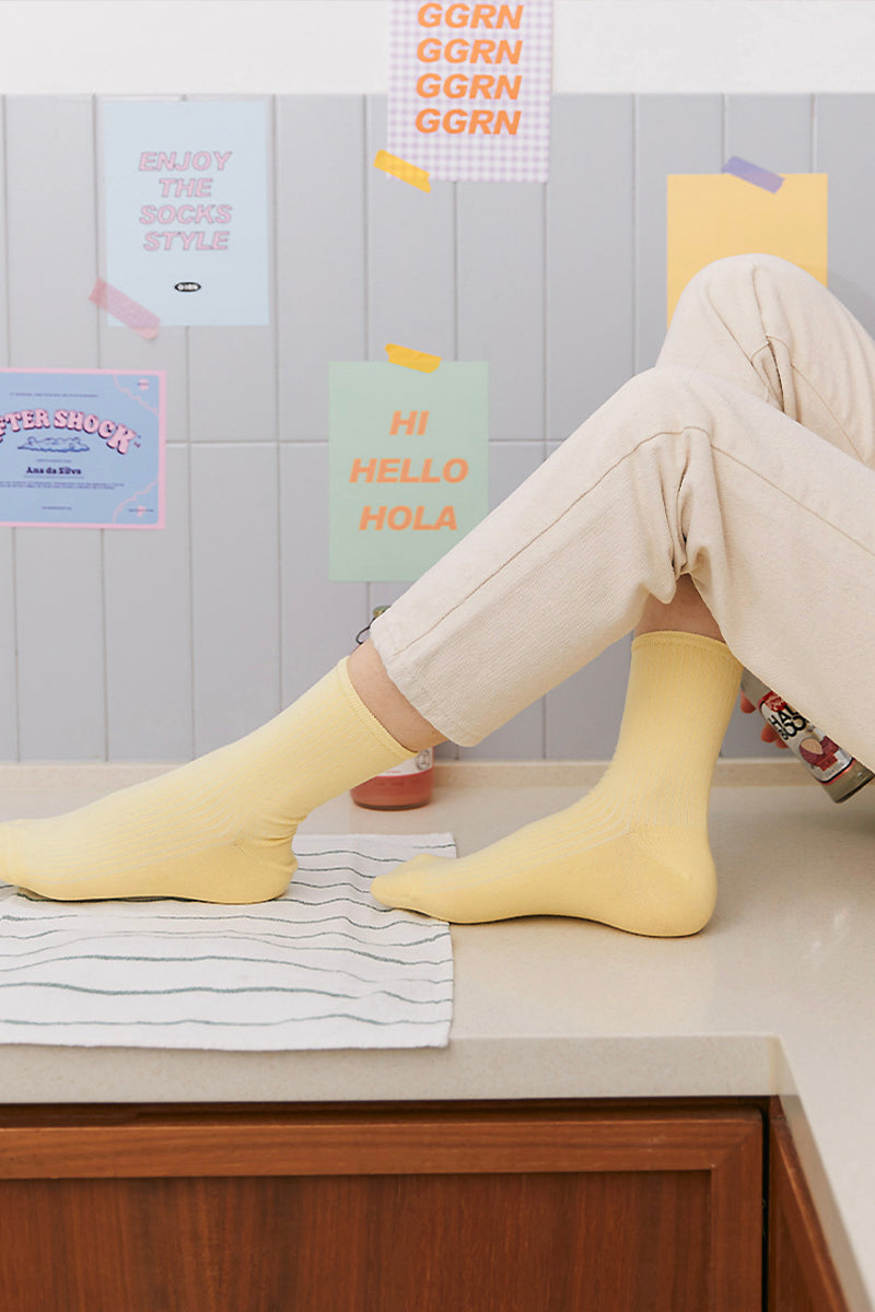 Women's Crew Pastel Pleat Socks